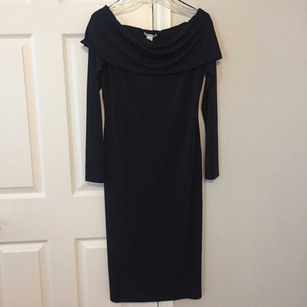 H&M off the shoulder dark navy dress